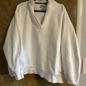 TNA Cozy Fleece White Sweatshirt